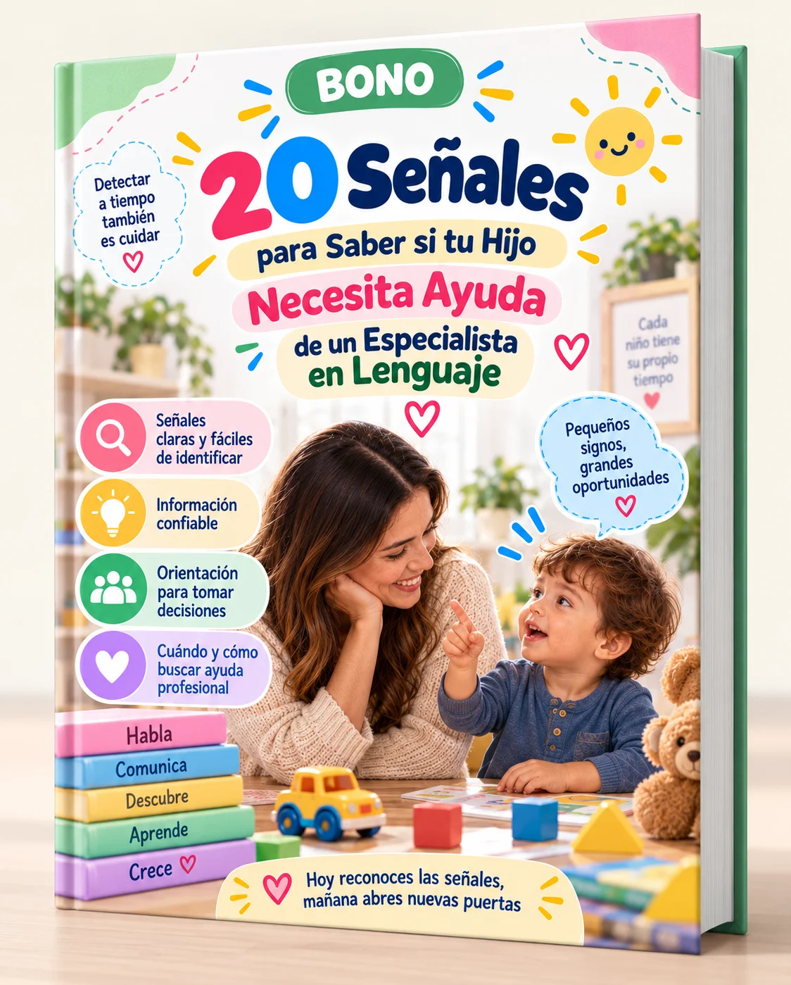 Mockup del bono 20 señales para saber si tu hijo necesita ayuda de un especialista
