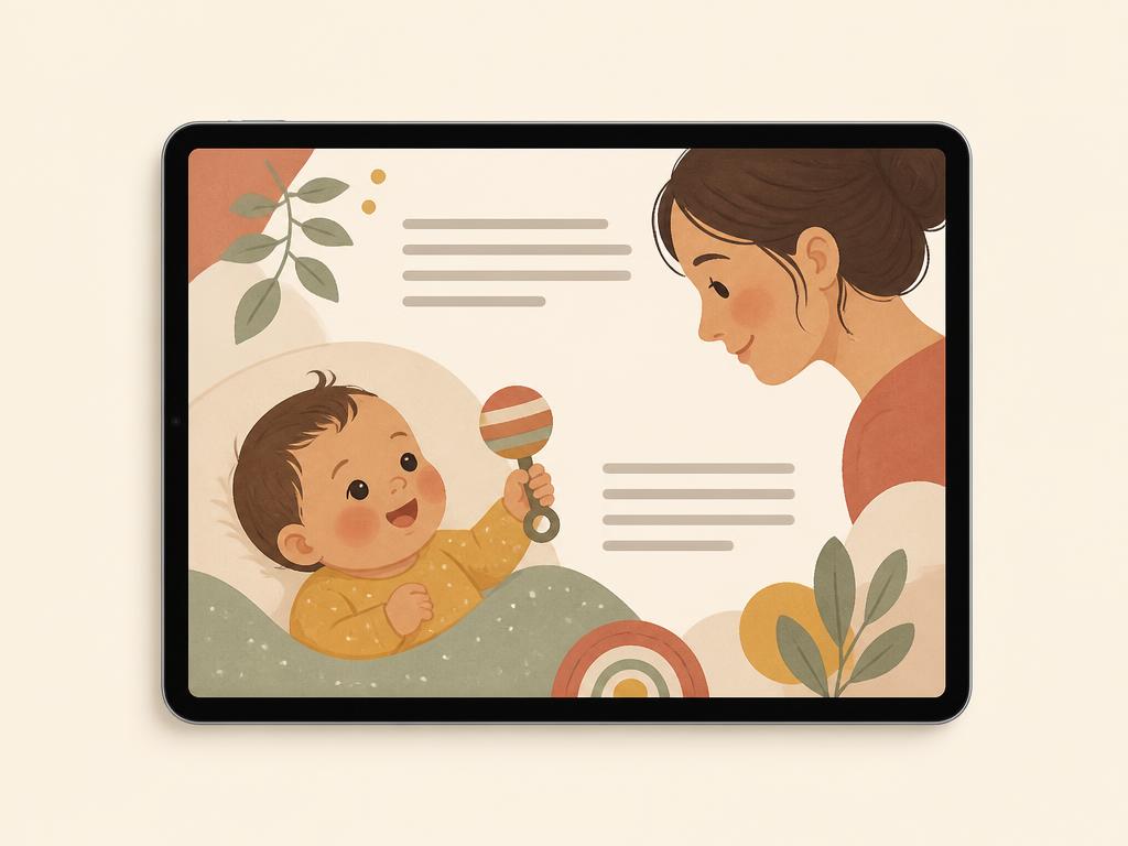 Página del kit con ejercicios de habla para bebés de 0 a 12 meses